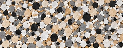 Illustrative decorative flake epoxy system with multicolor aggregate flecks
